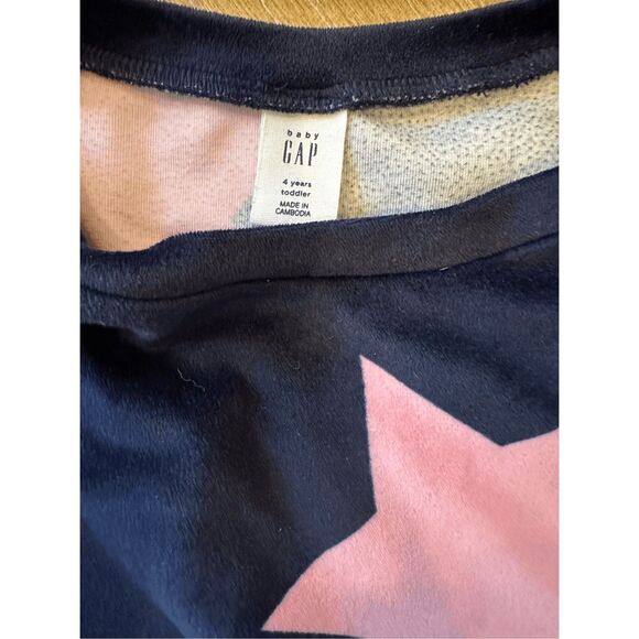 Gap girls sz 4 star balloon sleeve velvet pullover top blue - Picture 2 of 5